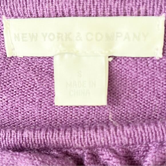 NEW YORK & COMPANY Purple Ruffle Trim Sweater, S - Picture 8 of 9
